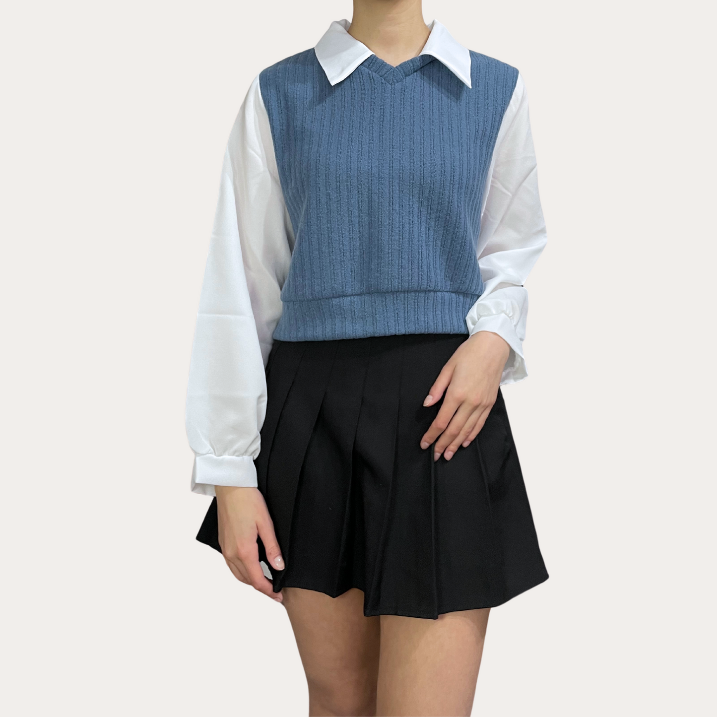 Classic 2 in 1 Collar Blouse
