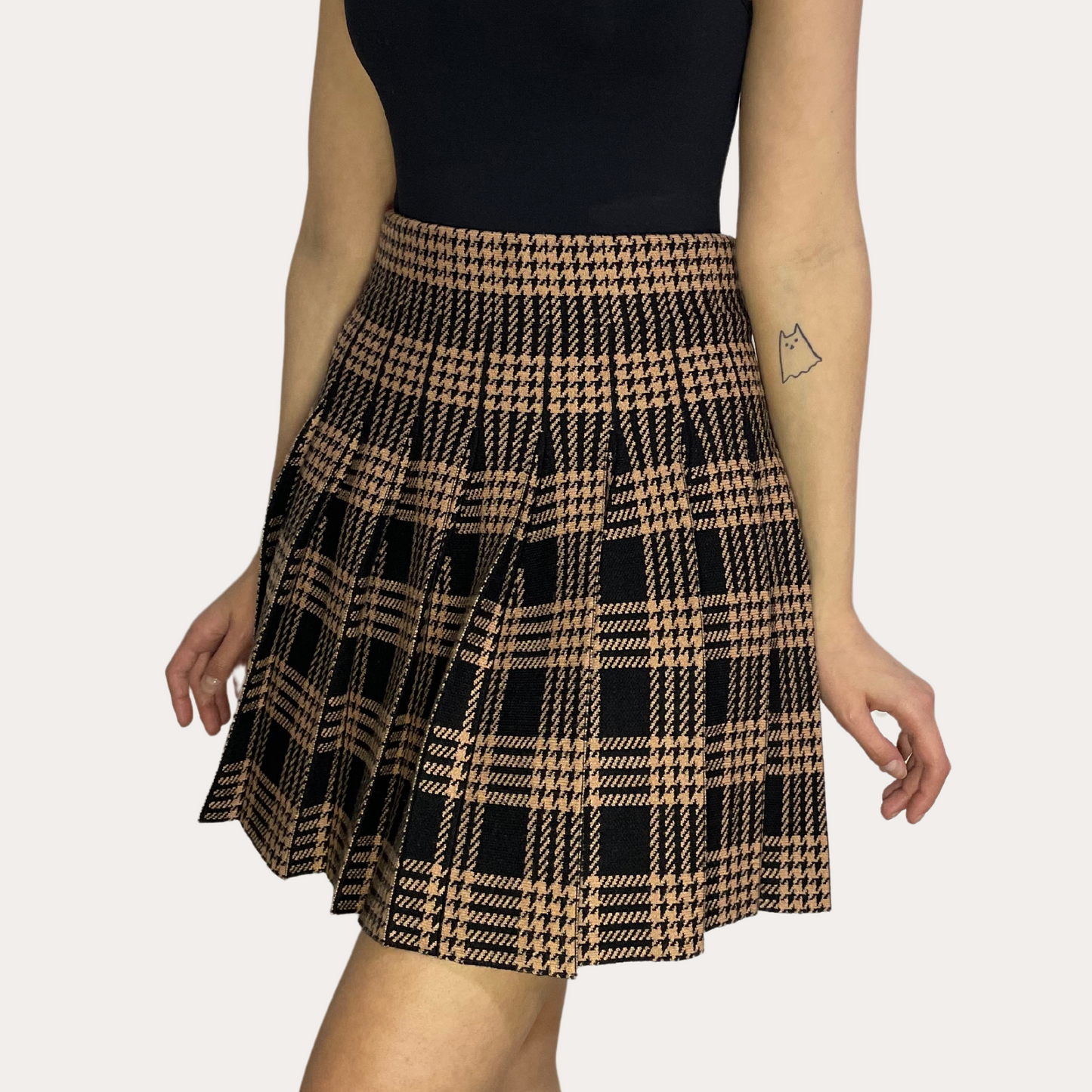 Houndstooth Knit Skirt
