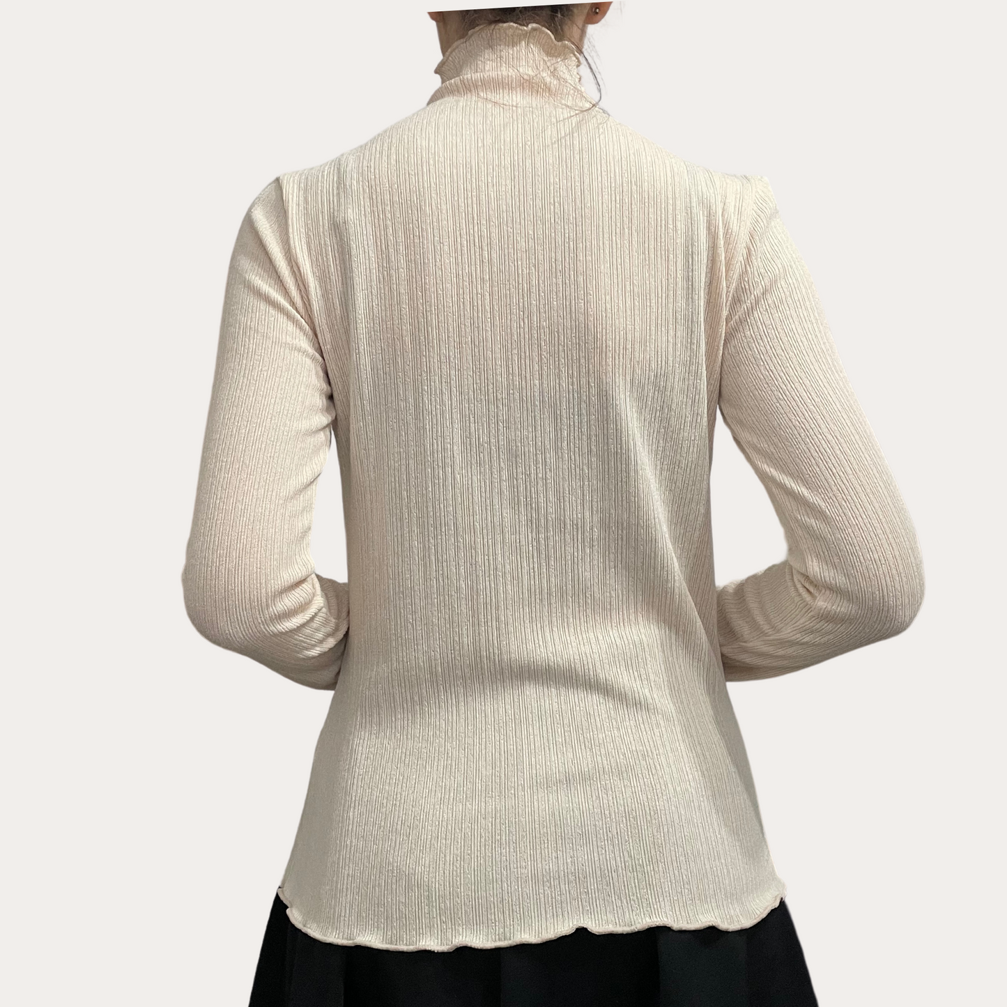 Frill Ribbed Blouse