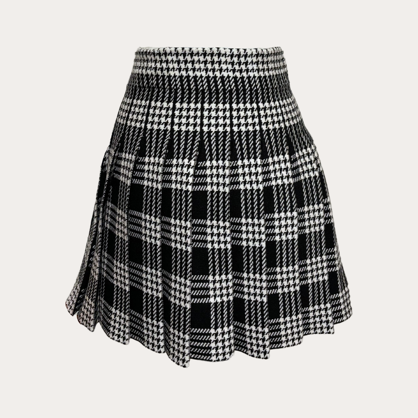 Houndstooth Knit Skirt