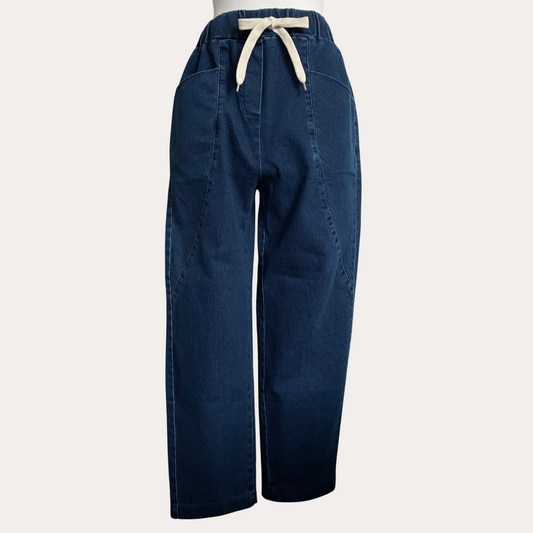 Ribbon Tie Mom Jeans