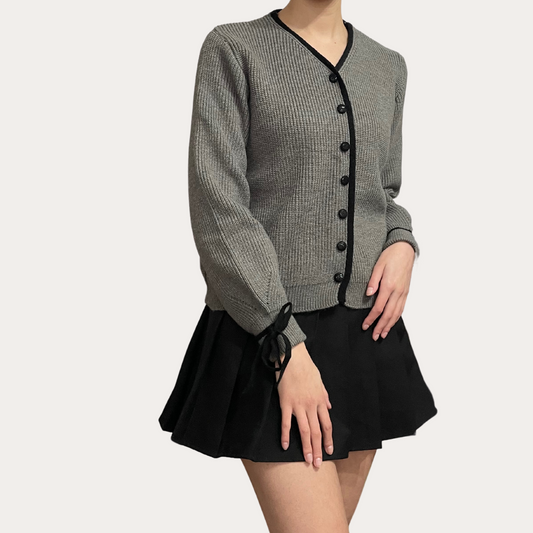 IU Ribbon Sleeve Cardigan