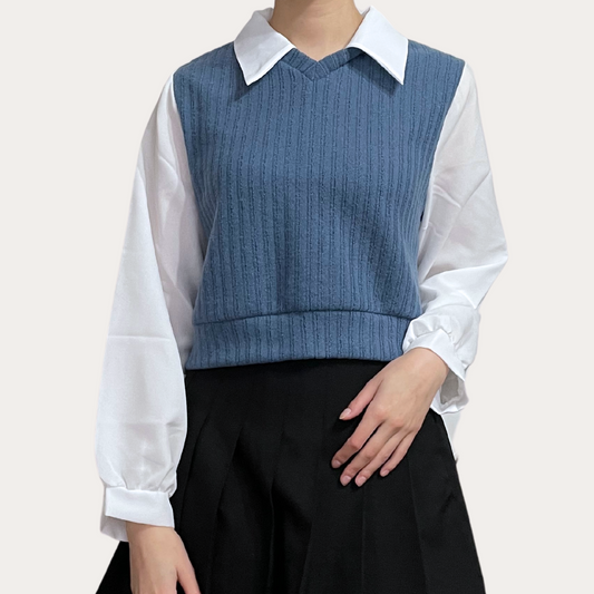 Classic 2 in 1 Collar Blouse