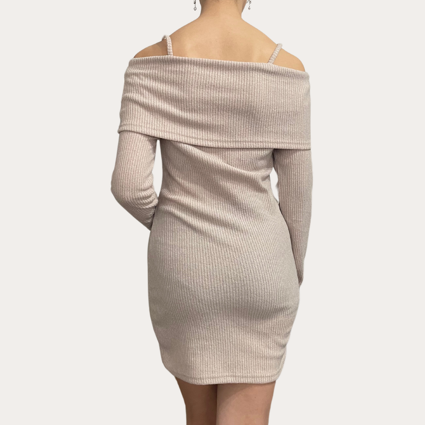 Off the Shoulder Ribbed Bodycon Dress