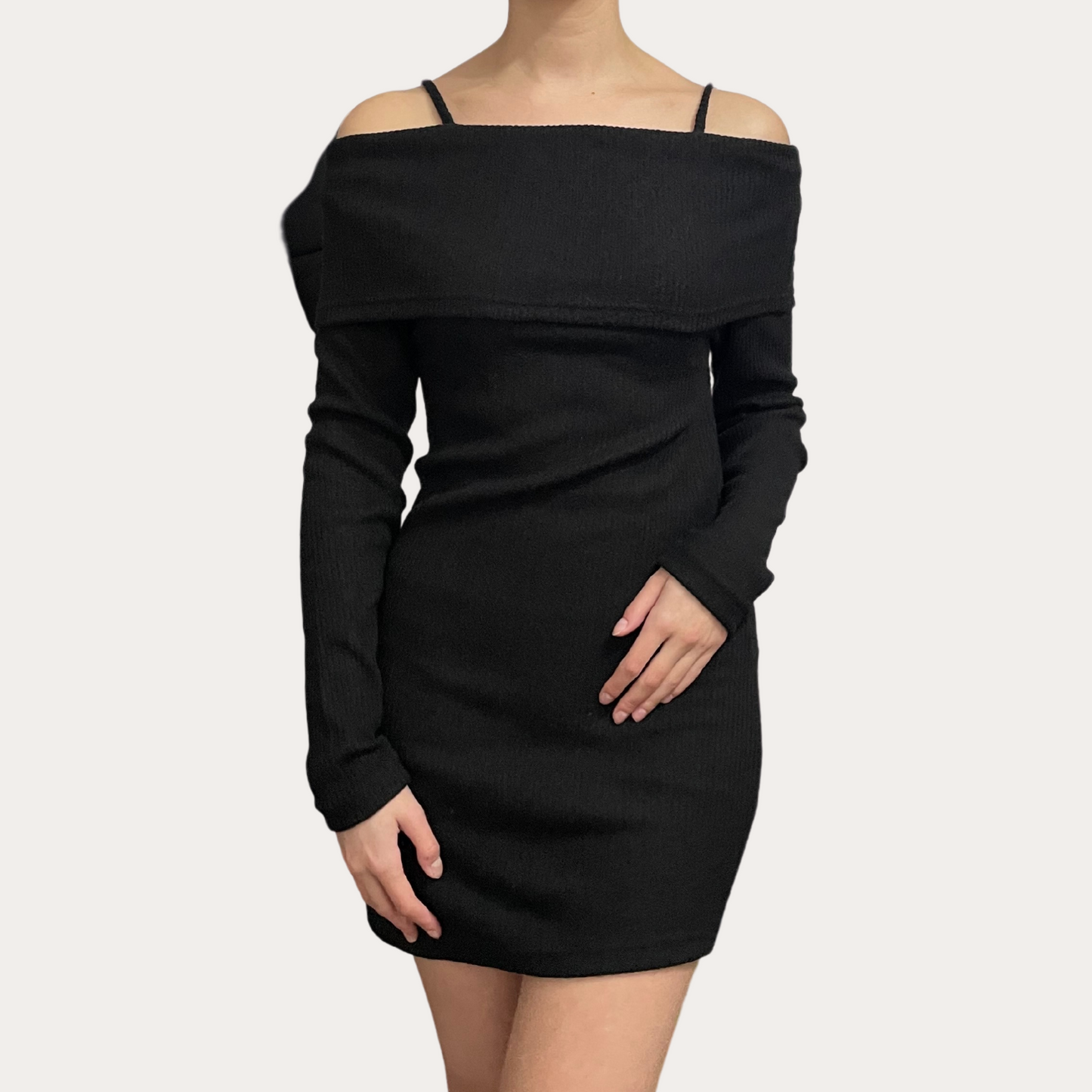 Off the Shoulder Ribbed Bodycon Dress