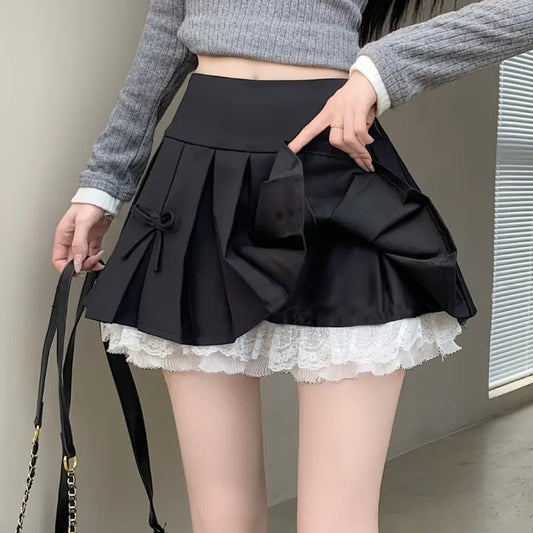 Bow Lace Mini Skirt