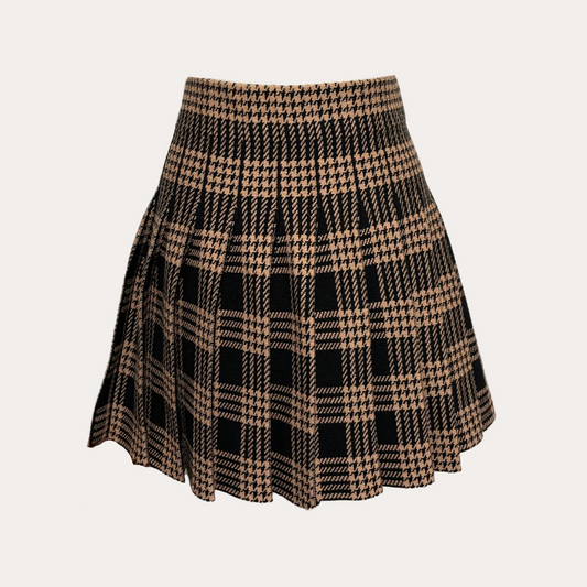 Houndstooth Knit Skirt